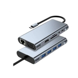 USB هاب 4 پورت و کارت‌ خوان SD/TF/MS پی نت مدل T-1101