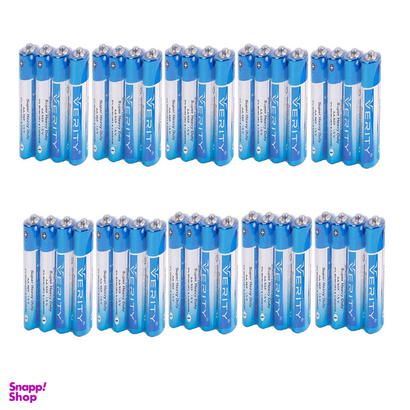 باتری نیم قلمی وریتی مدل Zinc Carbon R6P AAA بسته 40 عددی