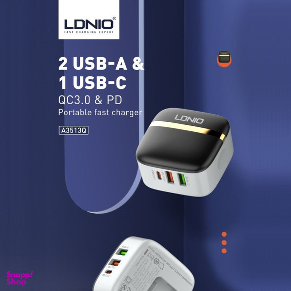 شارژر دیواری الدینیو مدل A3513Q به همراه کابل usb-c