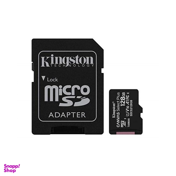 کارت حافظه microSDXC کینگستون مدل CANVAS کلاس 10 استاندارد UHS-I U1 سرعت 100MBps به همراه آداپتور SD