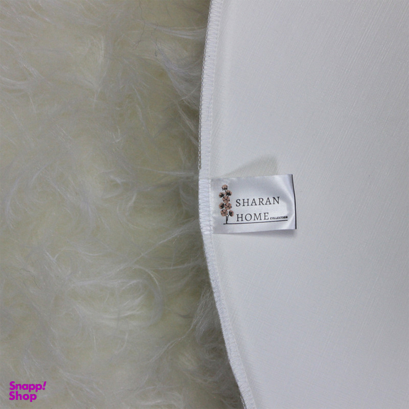 فرش ماشینی شاران هوم طرح خز پرز بلند مدل اسفنج دار زمینه سفید