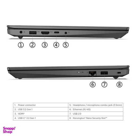 لپ تاپ 15.6 اینچی لنوو مدل V15 G4 IRU-i3 1315U-8GB DDR4-256SSD-TN