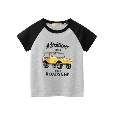 تی شرت آستین کوتاه پسرانه هومنیتی مدل WYKBTS9773-BLUWHT