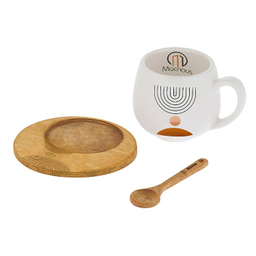 ماگ سایه دار مکنوس کد 1008 به همراه قاشق و زیرلیوانی