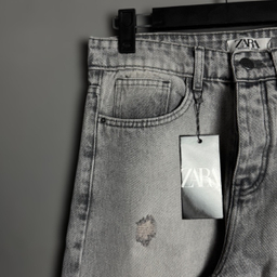 شلوار مام فیت مردانه طرح ZARA کد 1954 رنگ‌ طوسی روشن