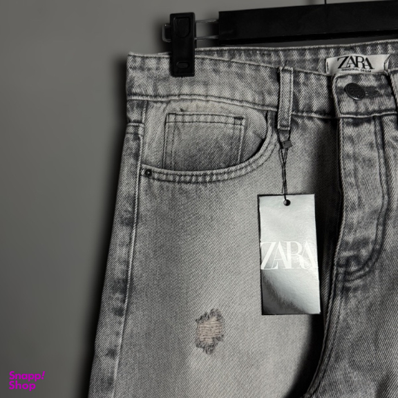 شلوار مام فیت مردانه طرح ZARA کد 1954 رنگ‌ طوسی روشن