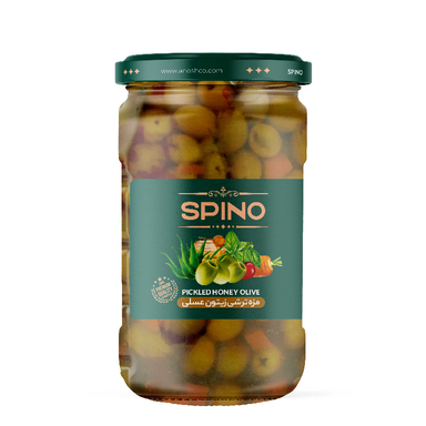 مزه ترشی زیتون عسلی اسپینو وزن 300 گرم