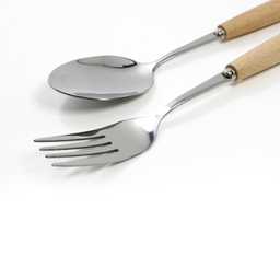 سرویس قاشق و چنگال 12 پارچه مدل چوب و استیل