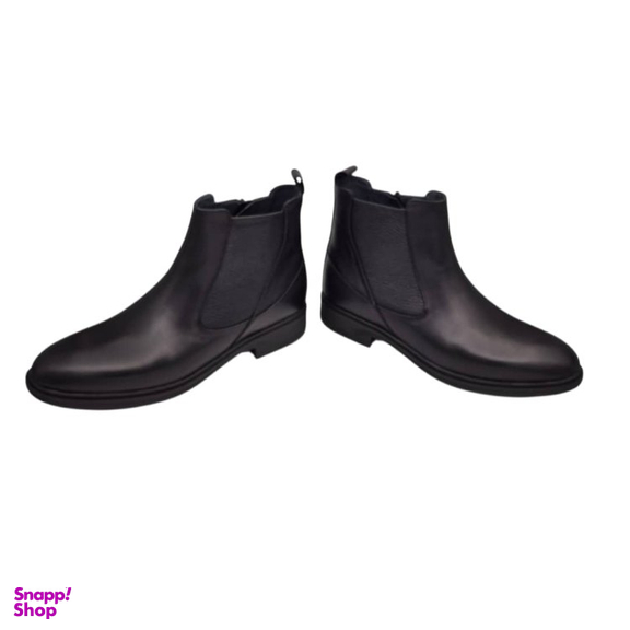 نیم بوت طبی مردانه چرم ریباری مدل Z11 رنگ مشکی