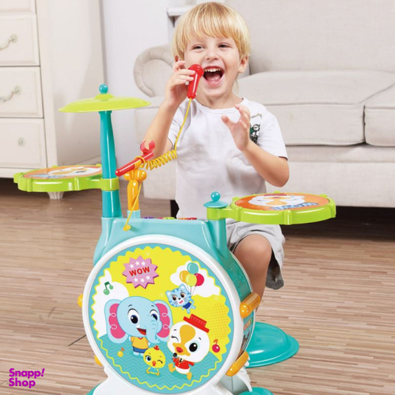 اسباب بازی موزیکال هولی تویز جاز و درام بزرگ مدل 3130 Dimple Electric Big Toy Drum Set for Kids