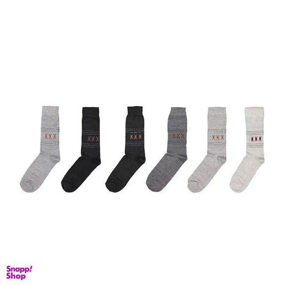 جوراب ساق بلند مردانه کروماکی مدل kmfw600 مجموعه 6 عددی