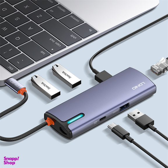 هاب 6 پورت الدینیو مدل DS-16U Type-C