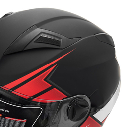 کلاه کاسکت بدون فک فلش مدل 868 matt black-red-white