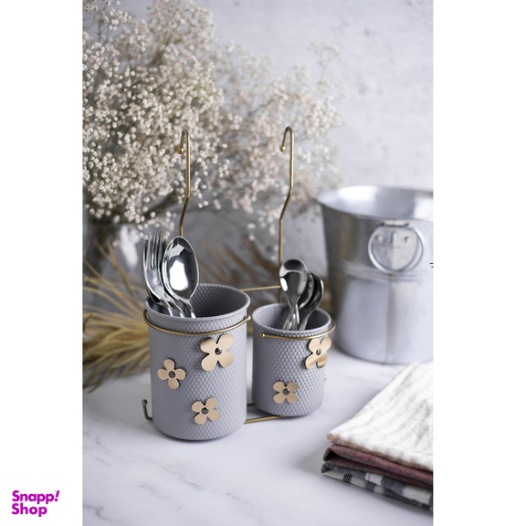 جای قاشق و چنگال دوقلو آسمان طرح گلدار پایه دار و آویزی