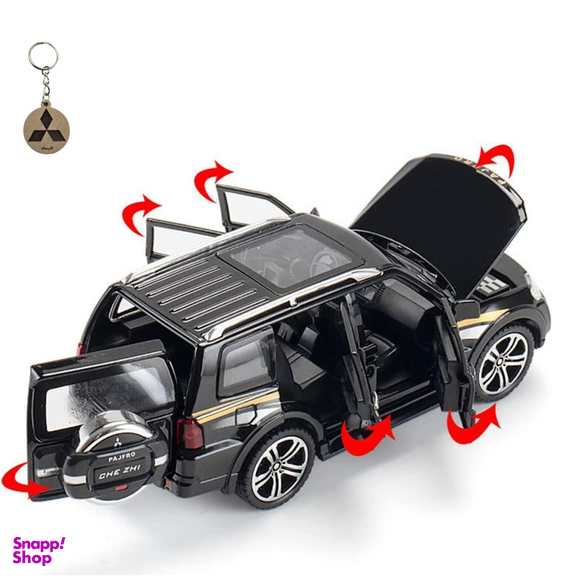 ماکت ماشین ناب سل مدل میتسوبیشی پاجرو فلزی موزیکال mitsubishi pajero به همراه جاسوییچی
