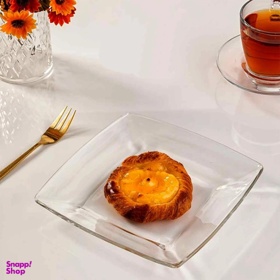 پیش دستی لیمون مدل مربع شیشه ای کد 215500 بسته 6 عددی