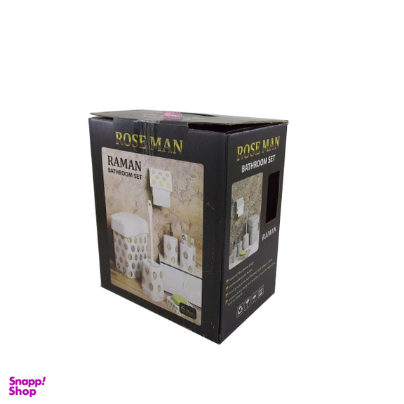 ست سرویس بهداشتی 6 پارچه رزمن طرح اسکوار کد 02