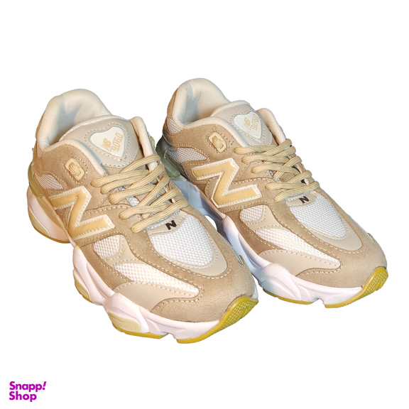 کتانی زنانه طرح New Balance مدل 9060 رنگ کرم