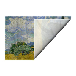 کاغذ کادو ترمه طراحان ایده مدل مزرعه گندم و درختان سرو از ونگوگ کد art0007