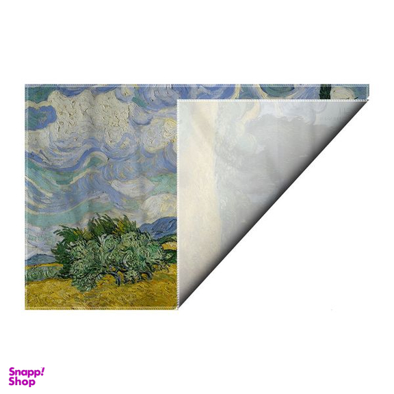 کاغذ کادو ترمه طراحان ایده مدل مزرعه گندم و درختان سرو از ونگوگ کد art0007