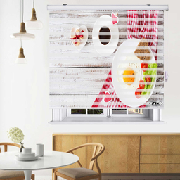 پرده زبرا زیو طرح صبحانه B1 سایز 150x150 سانتی متر