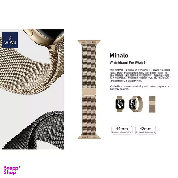 بند استیل ساعت ویوو مدل Minalo مناسب برای ساعت هوشمند اپل مدل Apple Watch 42-44mm