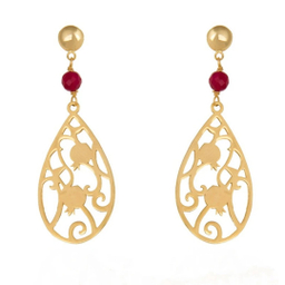 گوشواره طلا 18 عیار زنانه شمیم گلد گالری طرح انار کد 1249D9173