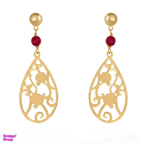 گوشواره طلا 18 عیار زنانه شمیم گلد گالری طرح انار کد 1249D9173