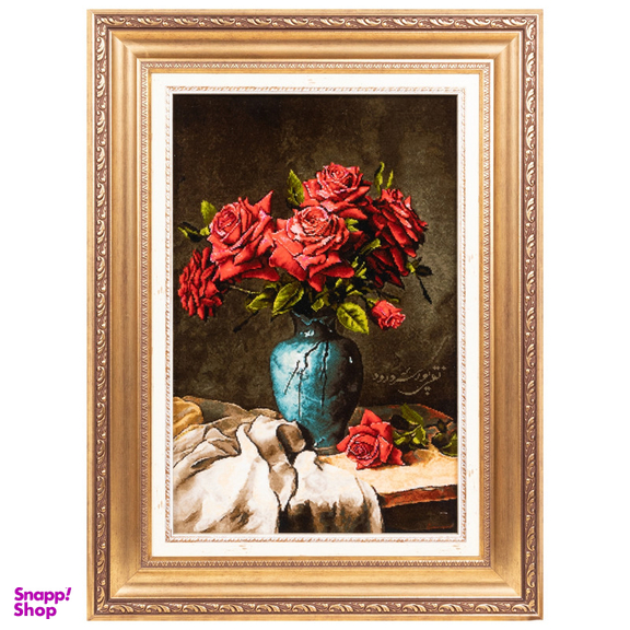 تابلو فرش دستباف سی پرشیا مدل گل رز با گلدان کد 903728