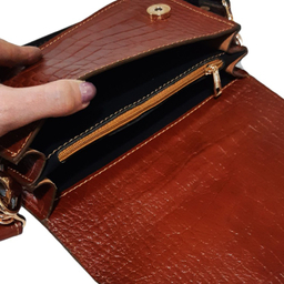 کیف دوشی چرم طبیعی زنانه مدل سارا