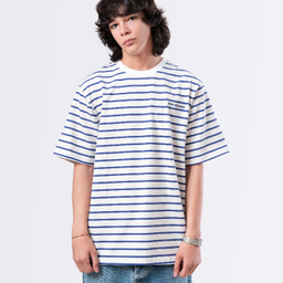 تیشرت زیگ مدل Sandero رنگ سفید آبی