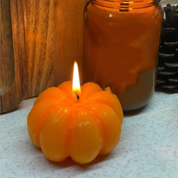 شمع بدون بو مدل کدو تنبل بسته 2 عددی