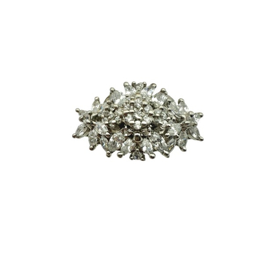 انگشتر نقره 925 عیار زنانه طرح گل درشت نگین دار کد RNGF 45580