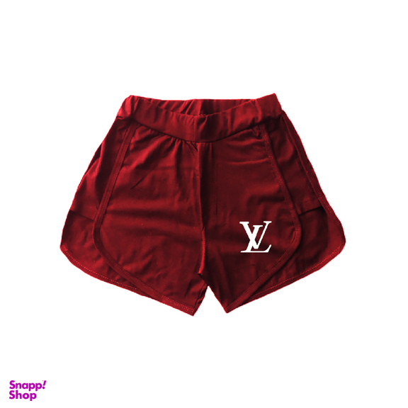 شلوارک زنانه طرح LV کد SH14 رنگ زرشکی