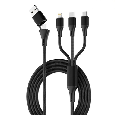 کابل شارژ USB/Type-C به Type-C/Lightning/MicroUSB الدینیو مدل LC97UC طول 1.2 متر