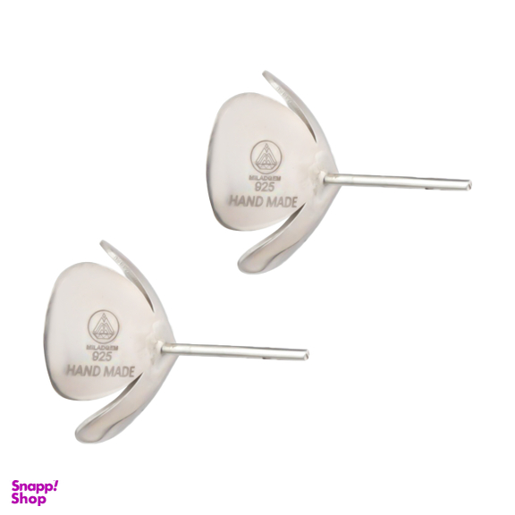 گوشواره نقره زنانه مدل گل یاس و مروارید کد E03