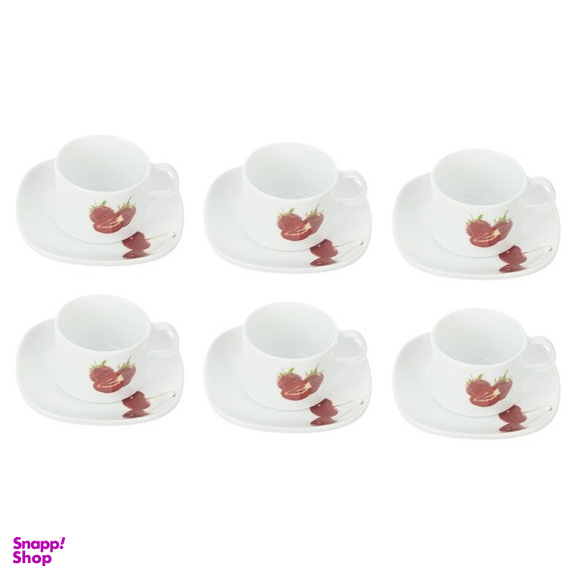 ست فنجان و نعلبکی 12 پارچه چینی زرین ایران مدل هما کلاس تروپیکال درجه یک