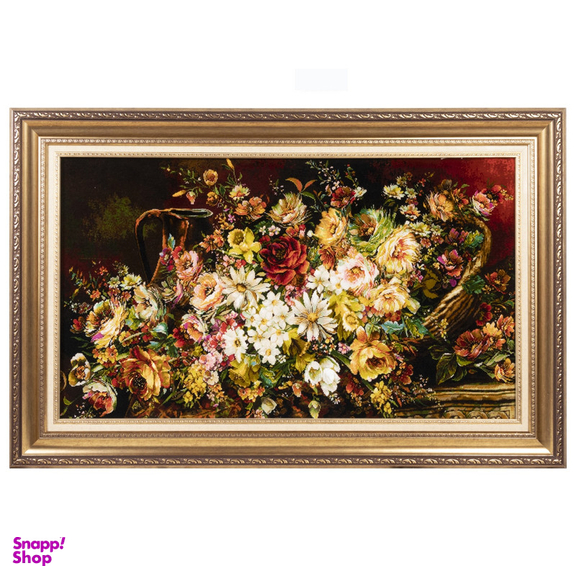 تابلو فرش دستباف سی پرشیا مدل گل در سبد حصیری کد 903656