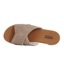 دمپایی زنانه نیکتا مدل فروغ رنگ نسکافه ای