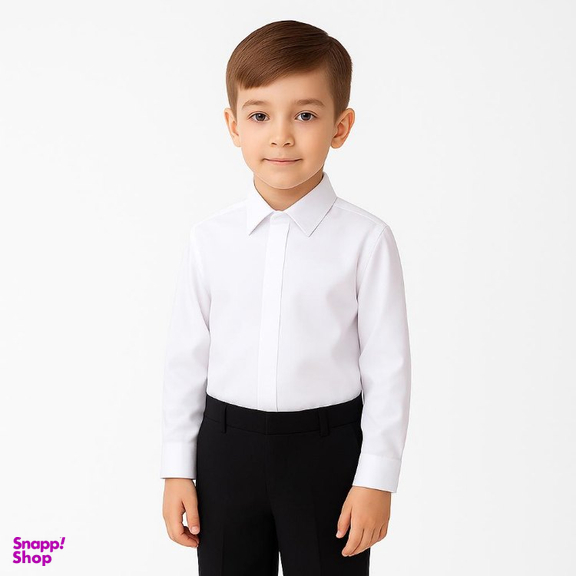 پیراهن پسرانه مدل آیکت دوشین 115 رنگ سفید