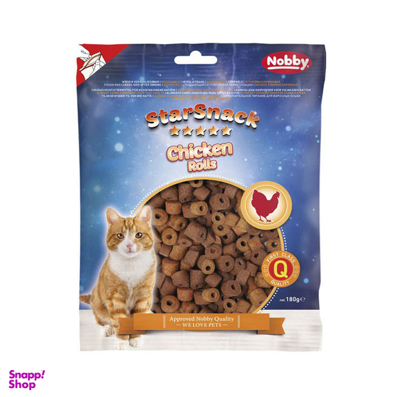 تشویقی گربه نوبی مدل آنتی هیربال طعم مرغ وزن 125 گرم