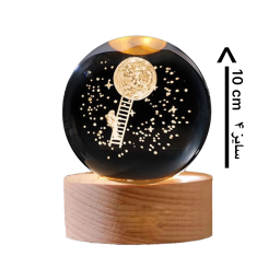 چراغ خواب مدل گوی کریستال طرح فضانورد و کره ماه کد 437 سایز 4