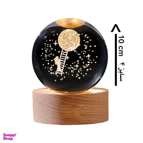 چراغ خواب مدل گوی کریستال طرح فضانورد و کره ماه کد 437 سایز 4