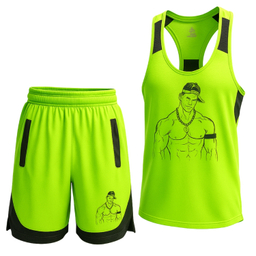 ست تاپ و شلوارک ورزشی مردانه کد 1562 رنگ سبز