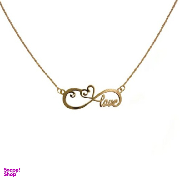 گردنبند طلا 18 عیار زنانه طرح بی نهایت و Love