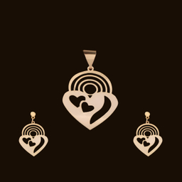 نیم ست طلا 18 عیار زنانه الن نار مدل روز عشق ELN9958