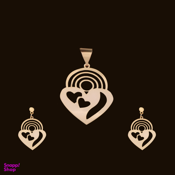 نیم ست طلا 18 عیار زنانه الن نار مدل روز عشق ELN9958