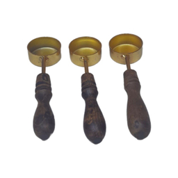 قاشق پیمانه دسته چوبی کد 091