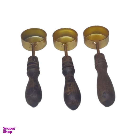 قاشق پیمانه دسته چوبی کد 091