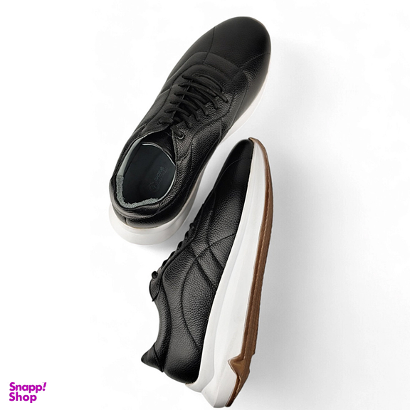 کفش کتانی زنانه چرم کاکتوس مدل WS۱۰۵۶ رنگ مشکی